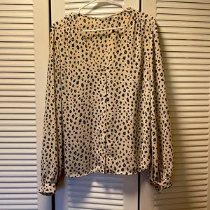 Leopard print button down